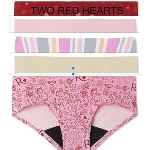 6 PAIR TEEN SIZE YS 11/12 RUBY BLISS HIPSTER LEAK PROOF GUSSET PERIOD UW PANTIES